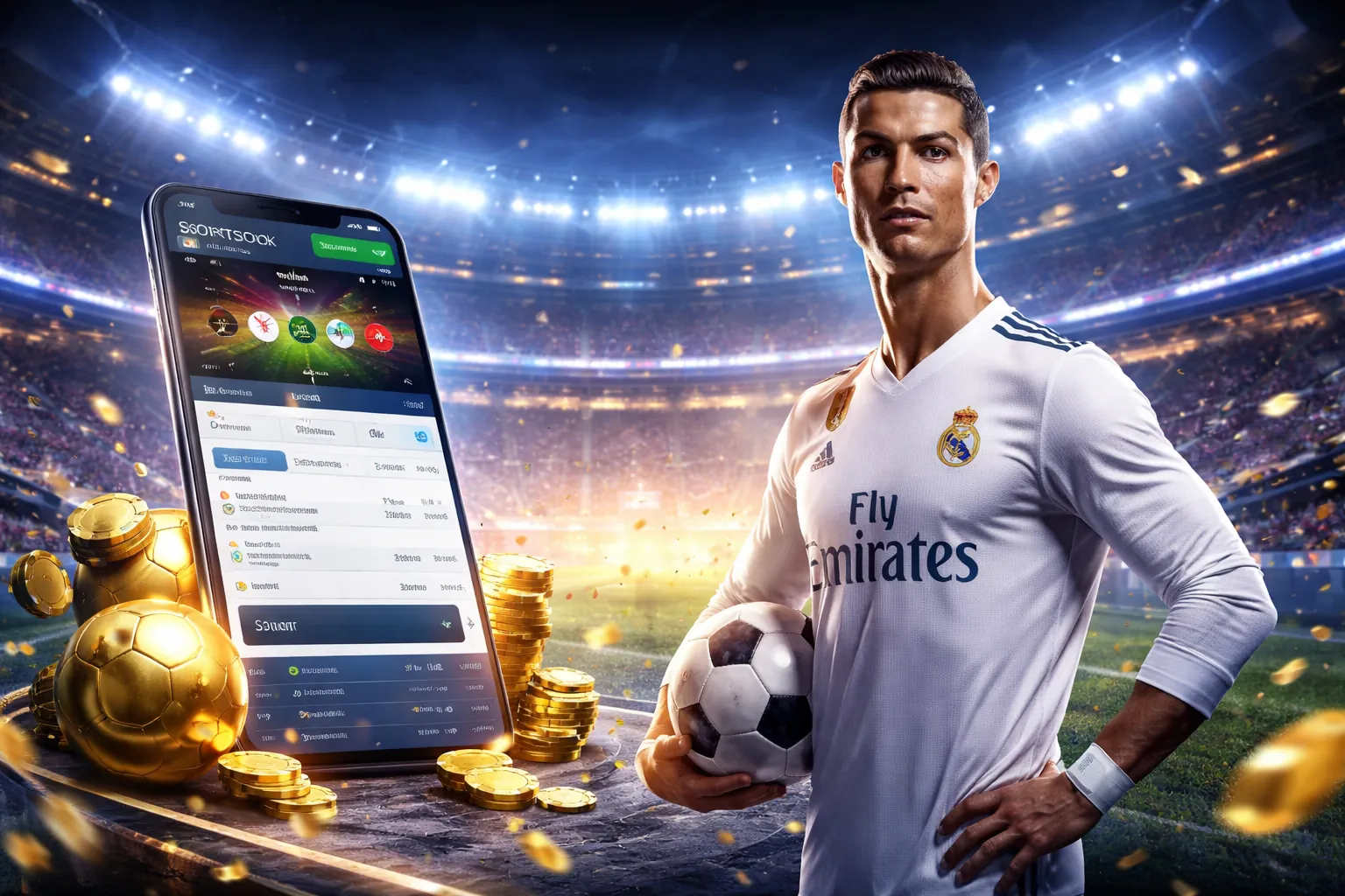 Sân vận động tràn ngập khán giả, biểu tượng cá cược thể thao bet365
